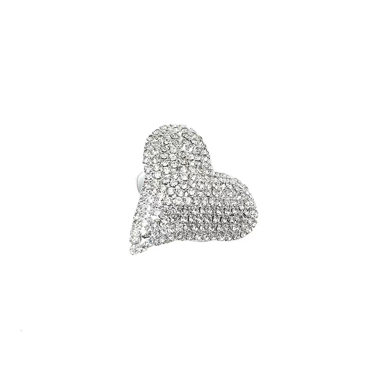 Diamonds heart shape fashion ring