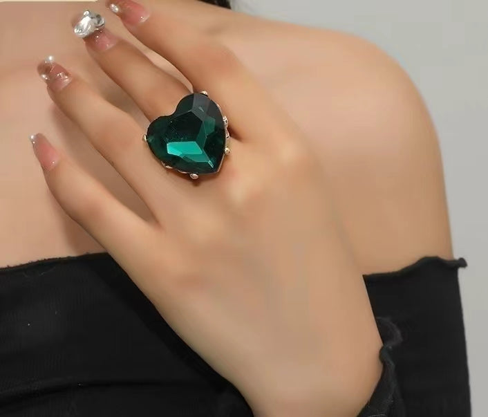 Big heart shape Cubic Zirconia rings