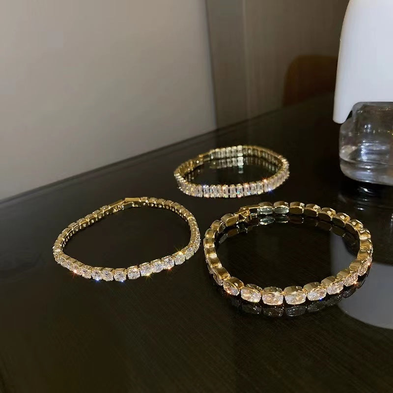 18K Gold or Rhodium Cubic Zirconia fashion bracelet