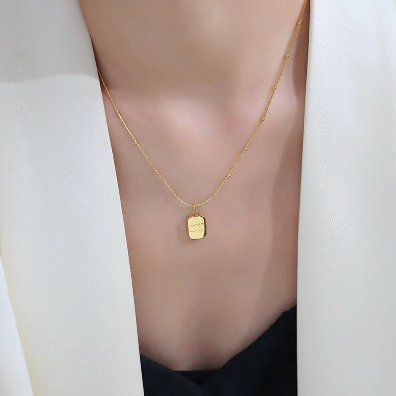 18K Gold plating Chocolate shape necklace with letters