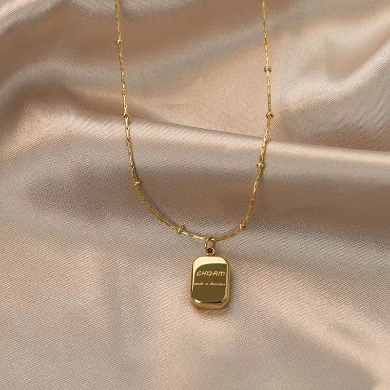 18K Gold plating Chocolate shape necklace with letters