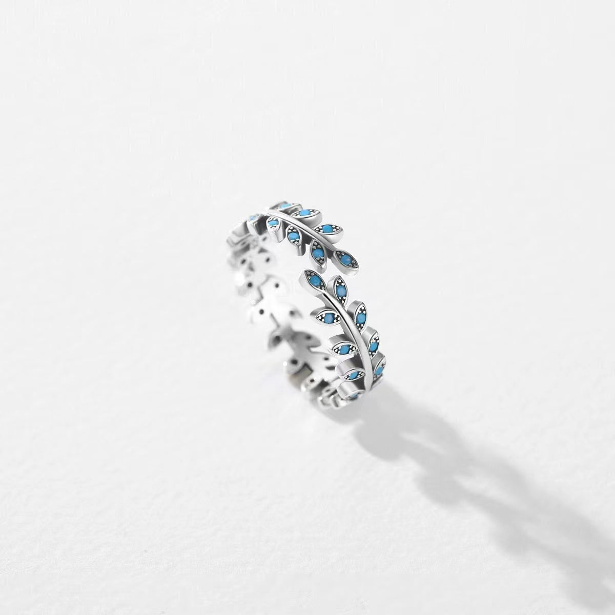 S925 sterling silver with turquoise ladies finger ring