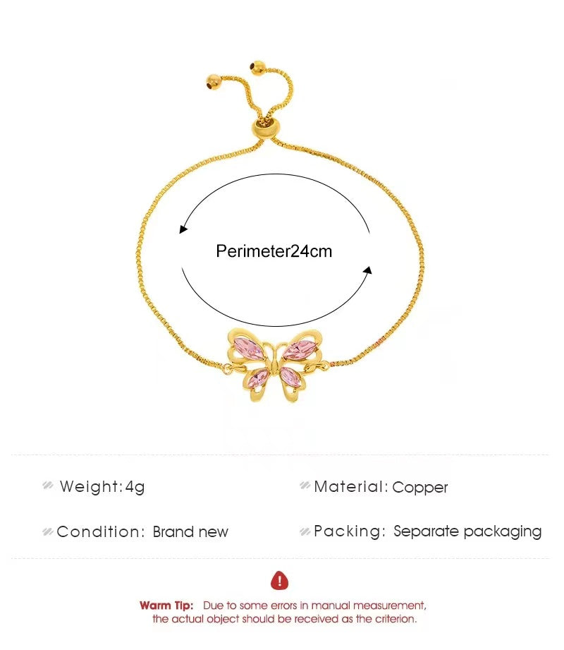 Crystal hollow butterfly ladies bracelet