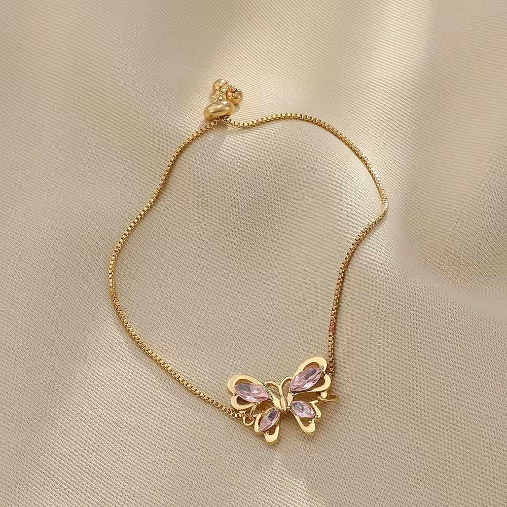Crystal hollow butterfly ladies bracelet
