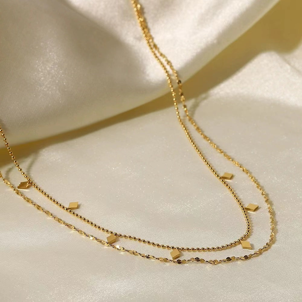18k gold plating 2 layers necklace