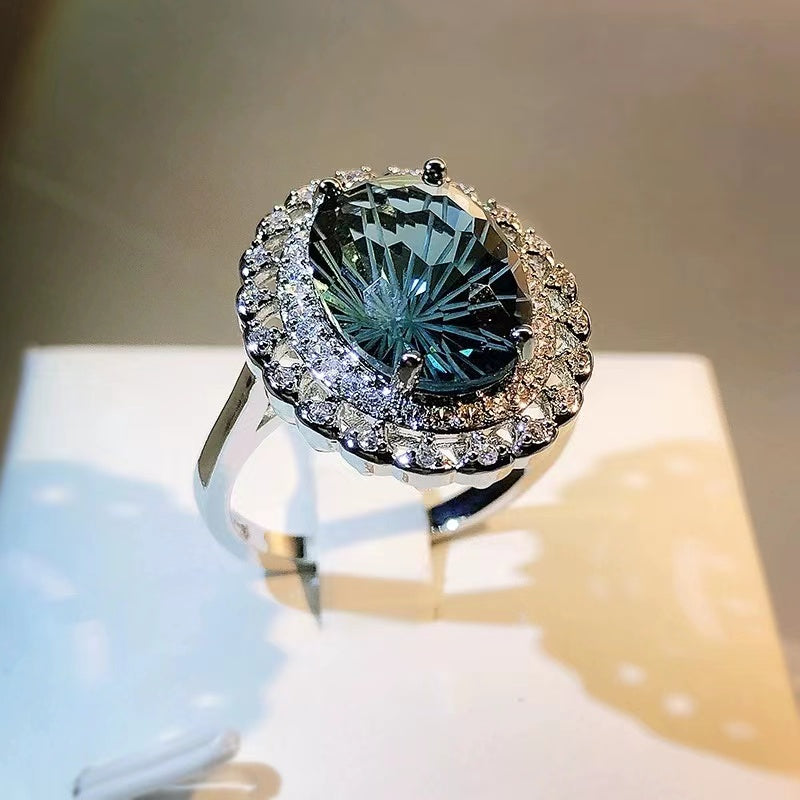 Blue Cubic Zirconia ladies rings