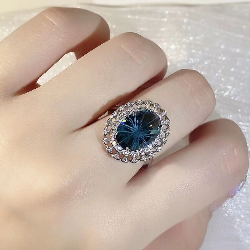Blue Cubic Zirconia ladies rings