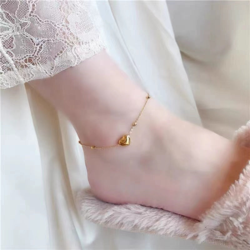 The heart shape necklace and bracelet and anklet sets packages