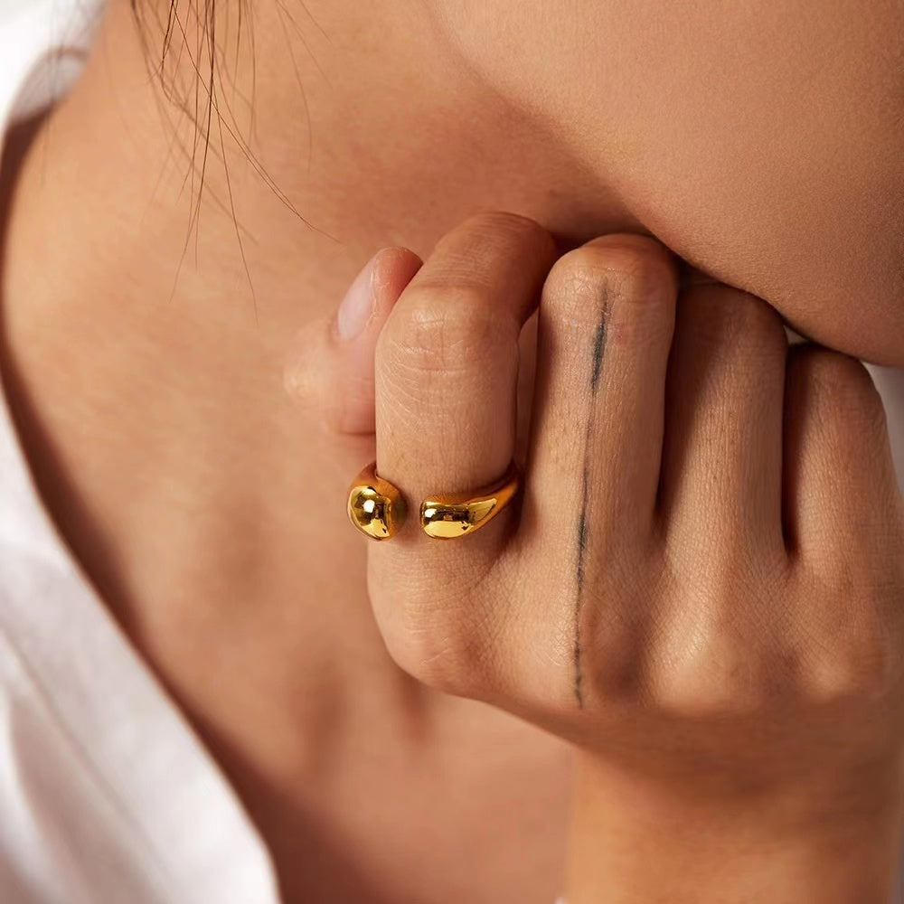18k Gold plating irregular shape fashion ladies rings
