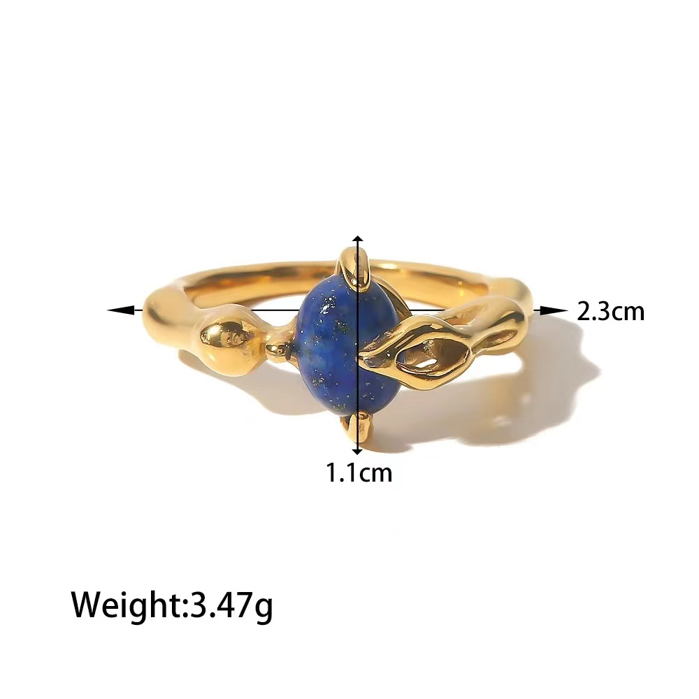18k gold plating with blue colored stone