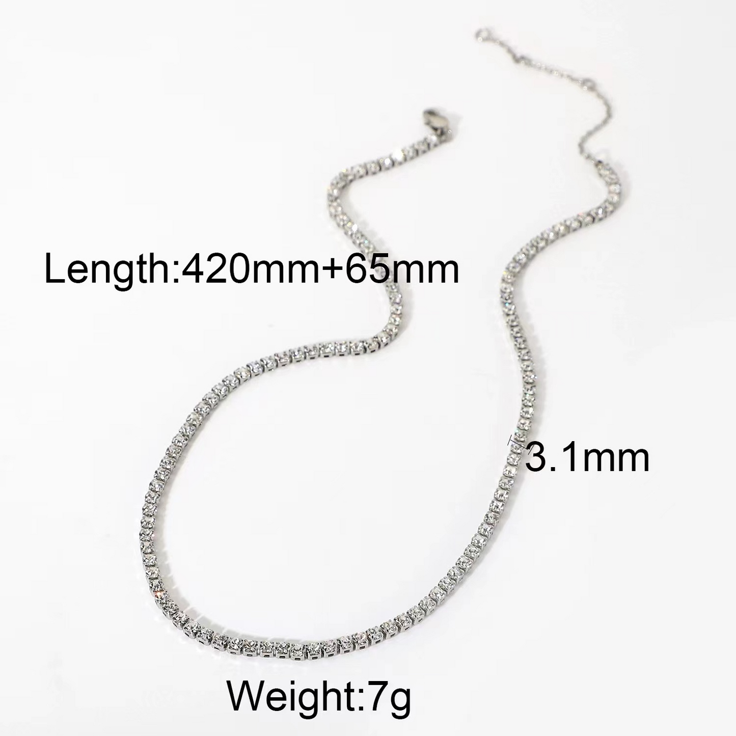 Cubic zirconia baguette collar necklace