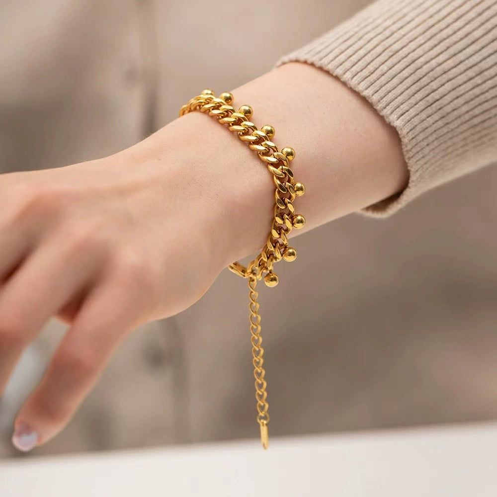 18K gold plating chain stretch bracelet,