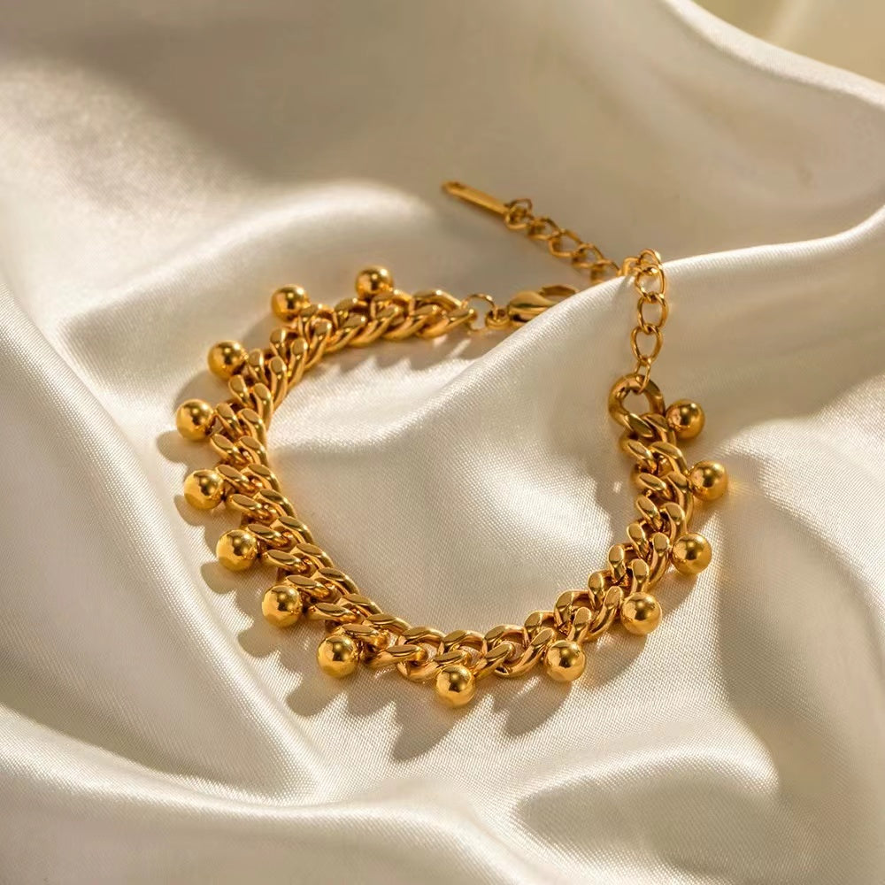 18K gold plating chain stretch bracelet,
