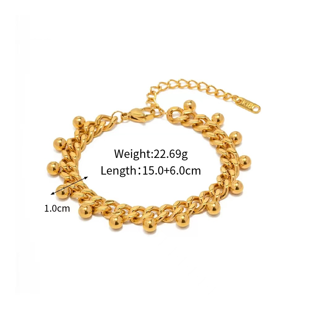 18K gold plating chain stretch bracelet,
