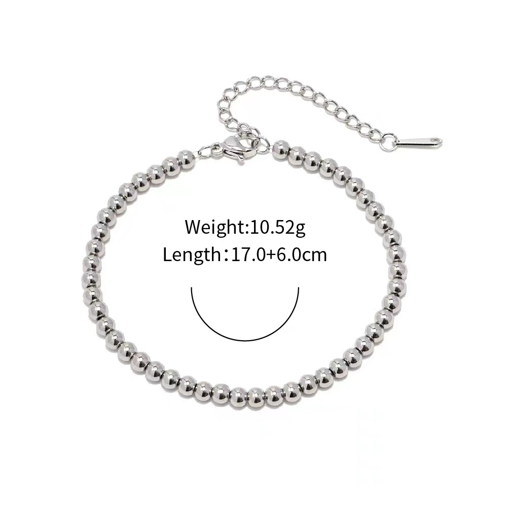 18K plating Gold or Rhodium beaded stretch bracelet