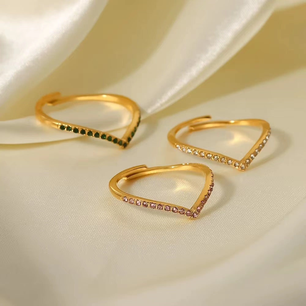 18K Gold plating these heart outline rings