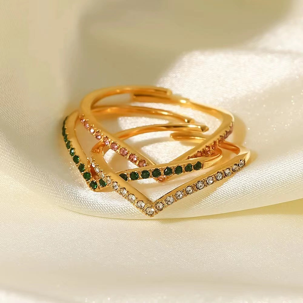 18K Gold plating these heart outline rings