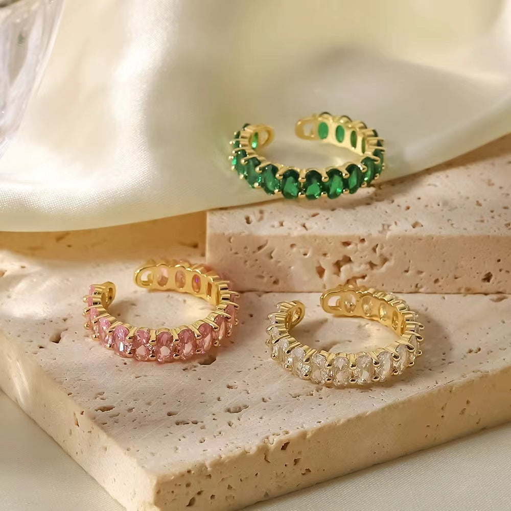 18K Gold plating multi colors of CZ stone rings