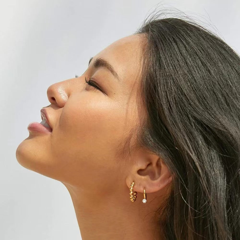 18K gold plating beads earrings