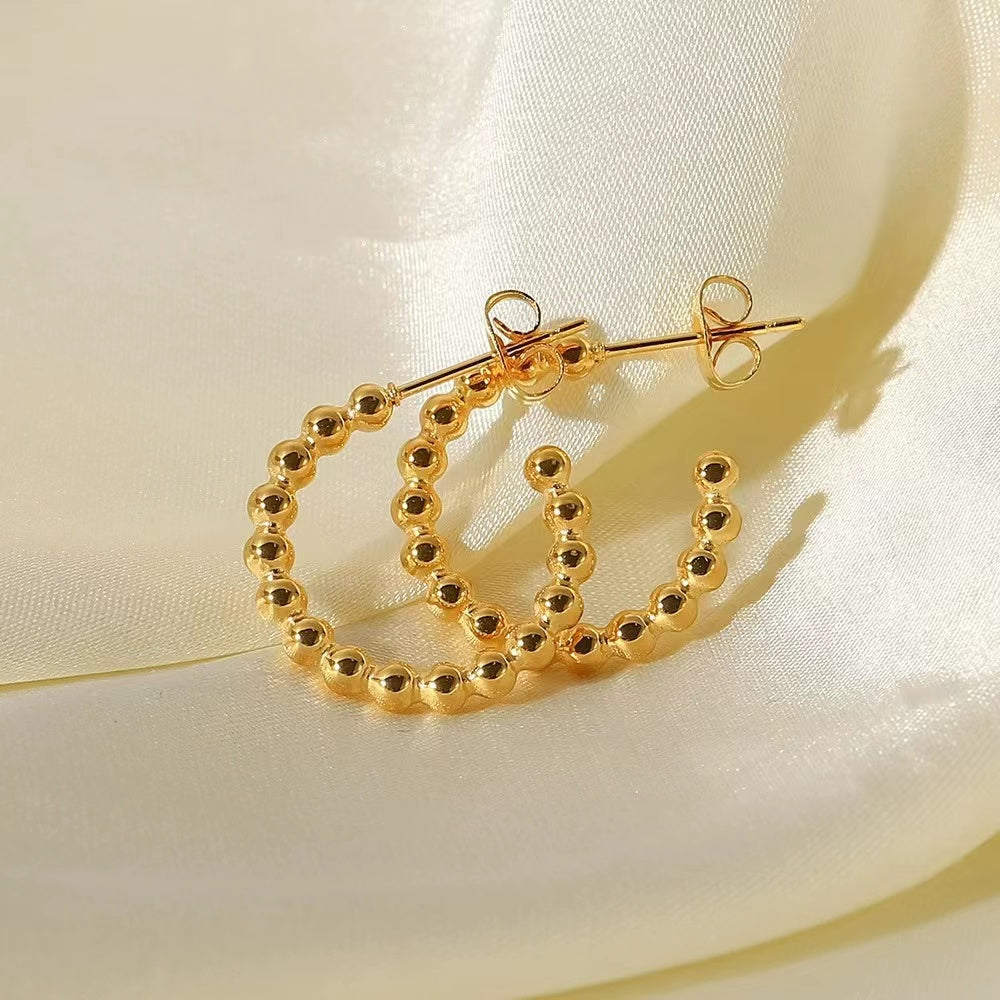 18K gold plating beads earrings