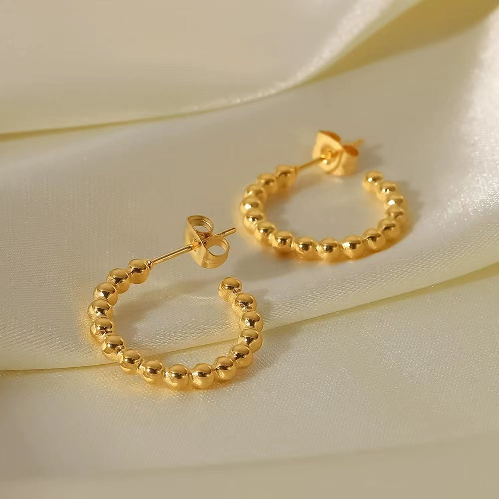 18K gold plating beads earrings