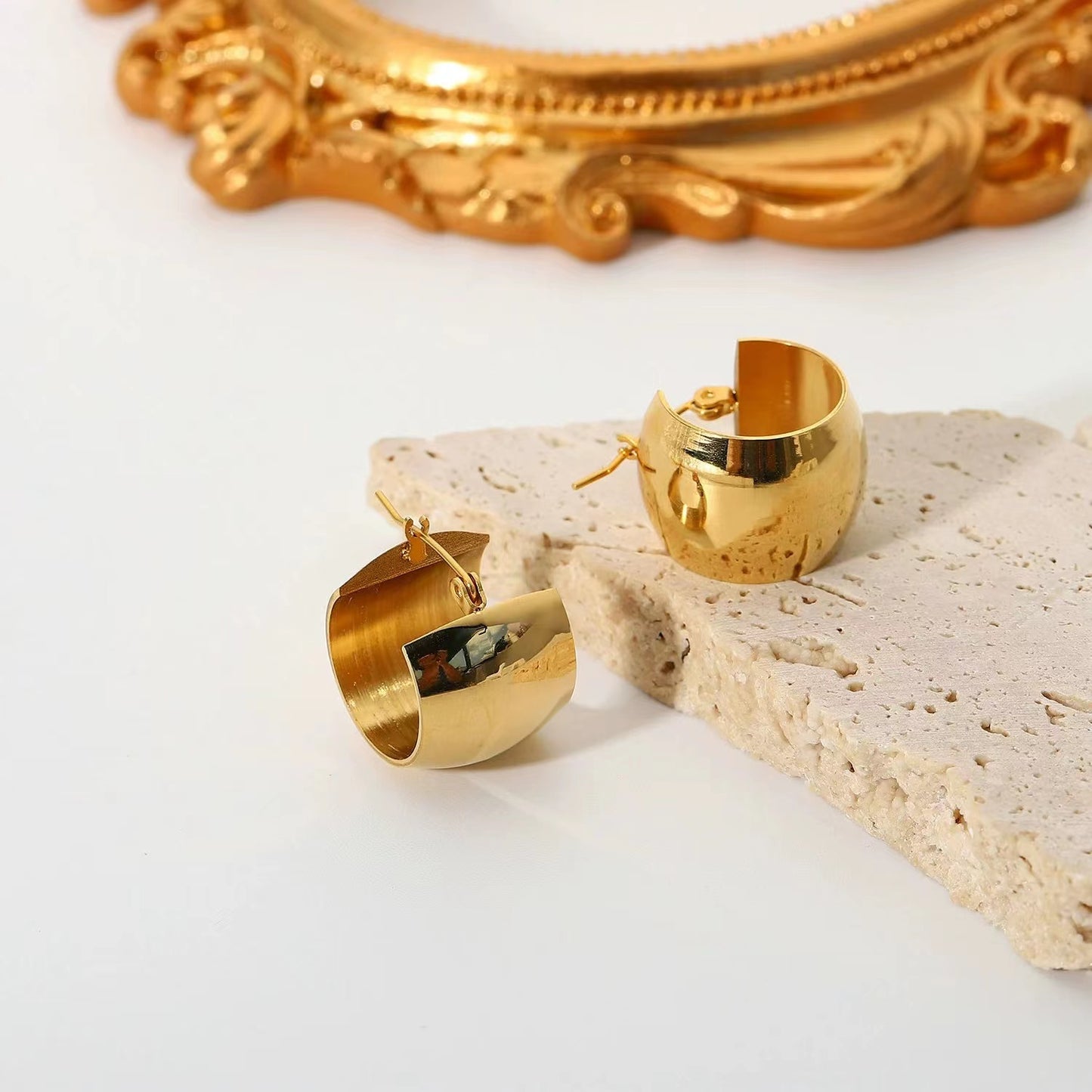18k Gold plating irregular ladies earrings