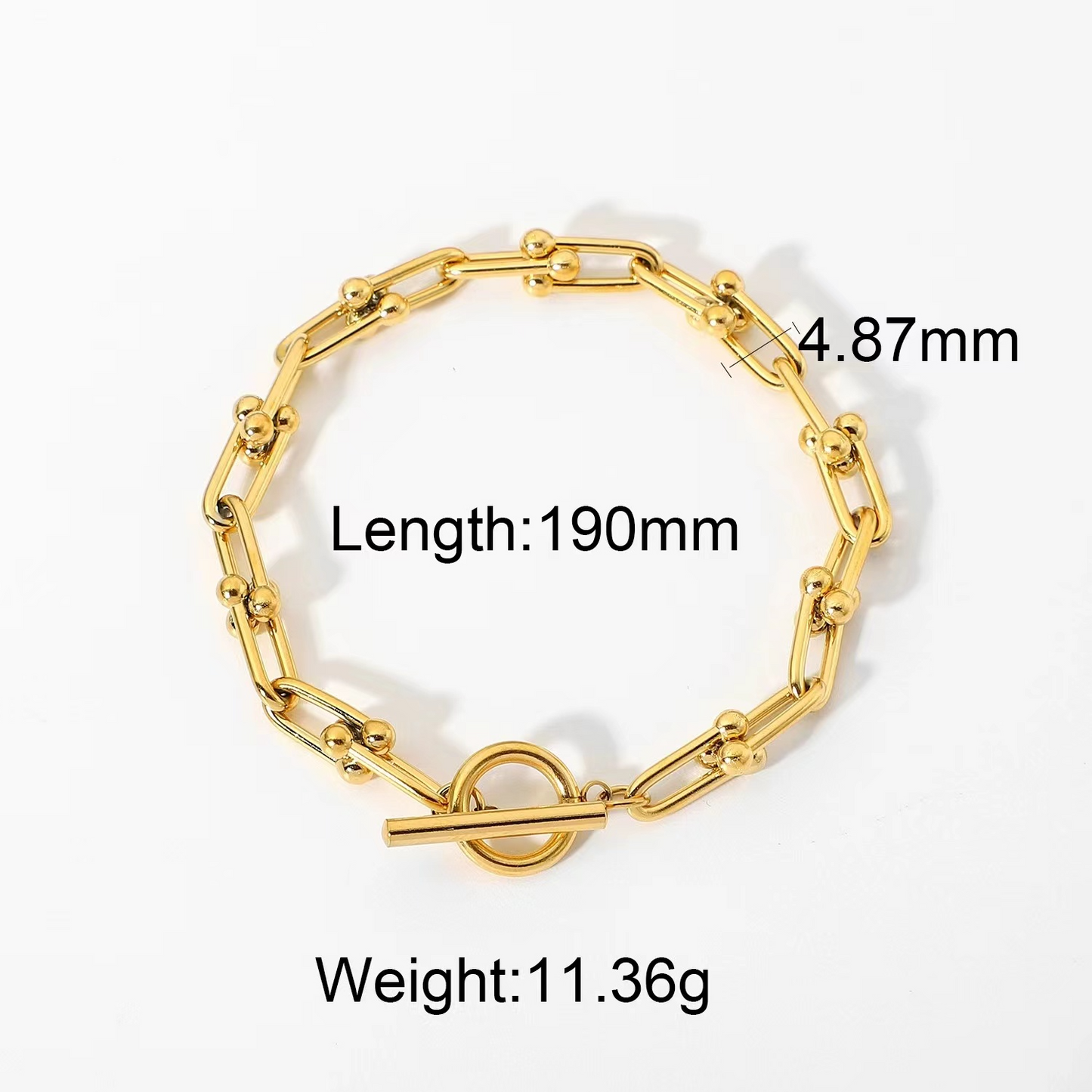 18k gold plating chunky chain bracelet