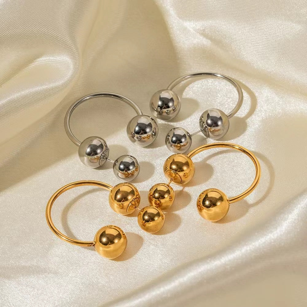 18KGold or Rhodium plating ball shape earrings