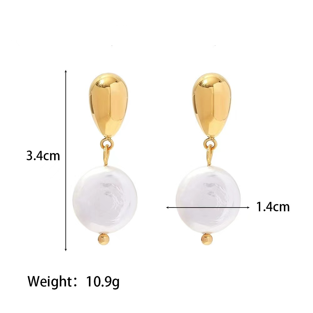 18K Gold plating +shell classic earrings