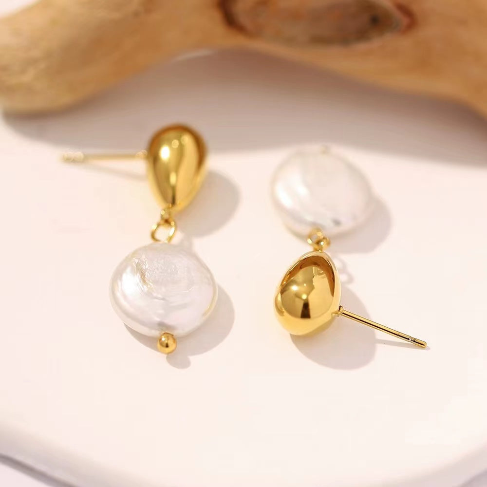 18K Gold plating +shell classic earrings