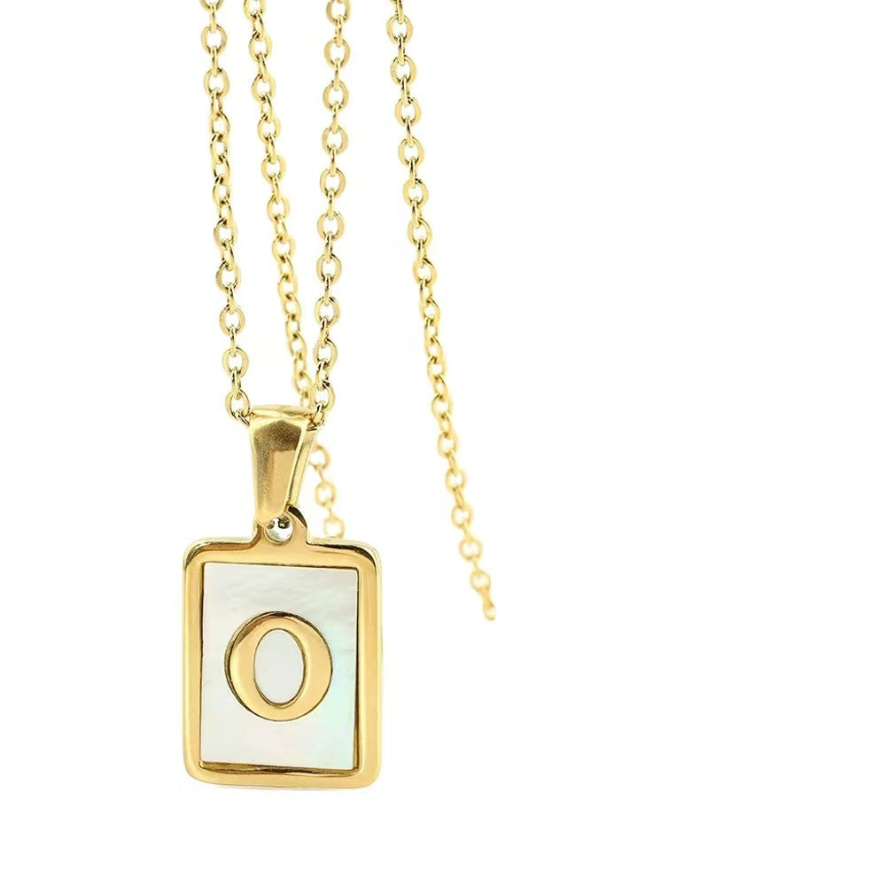 18K Gold plating with Letters pendant necklace