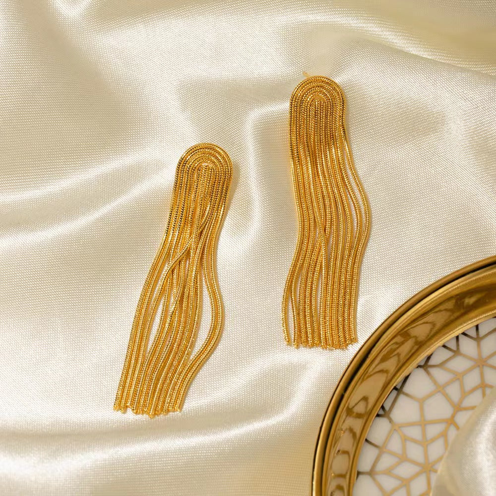 18K gold plating tassels shape of earrings