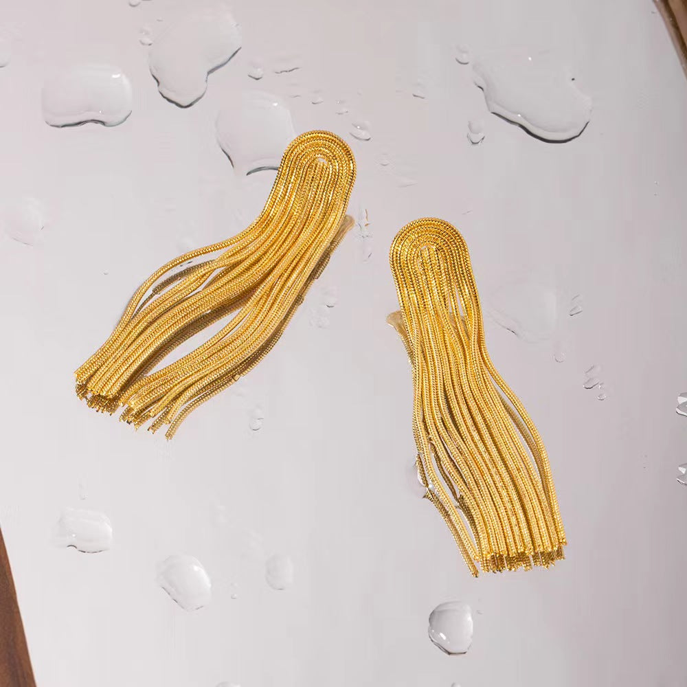 18K gold plating tassels shape of earrings