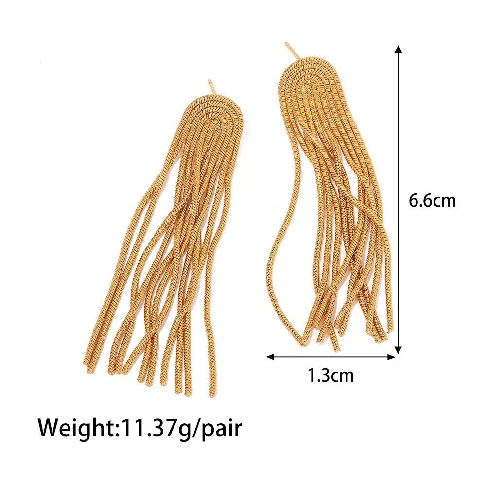 18K gold plating tassels shape of earrings
