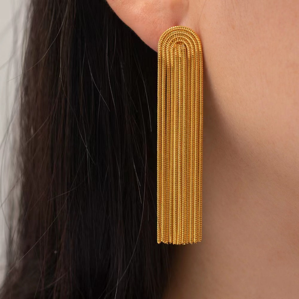 18K gold plating tassels shape of earrings