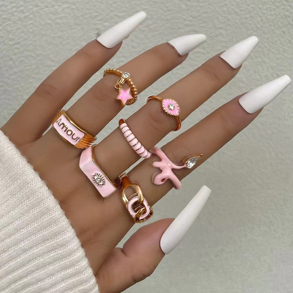 Serpentine + stars shape unique ring sets