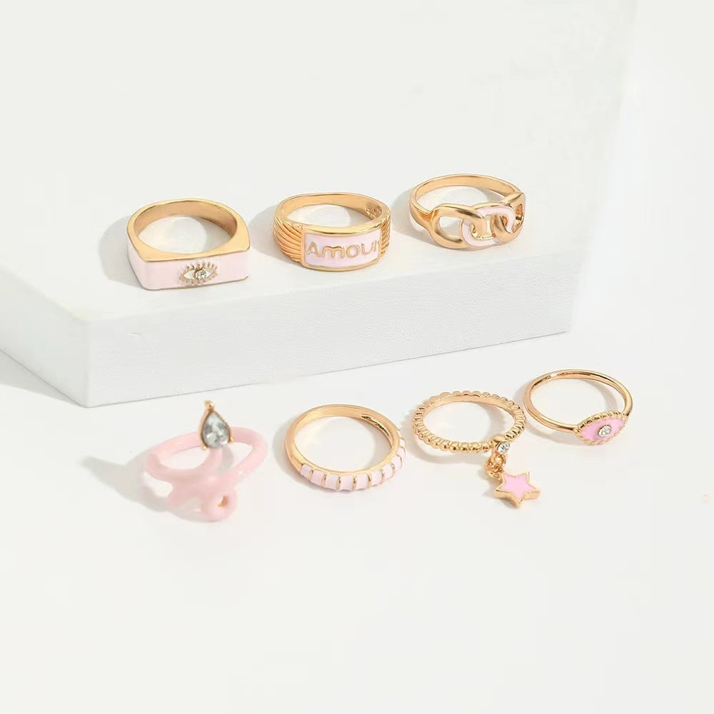 Serpentine + stars shape unique ring sets