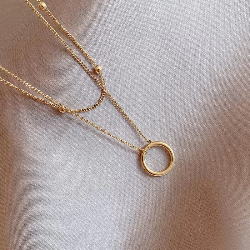 18K gold double layers of necklace