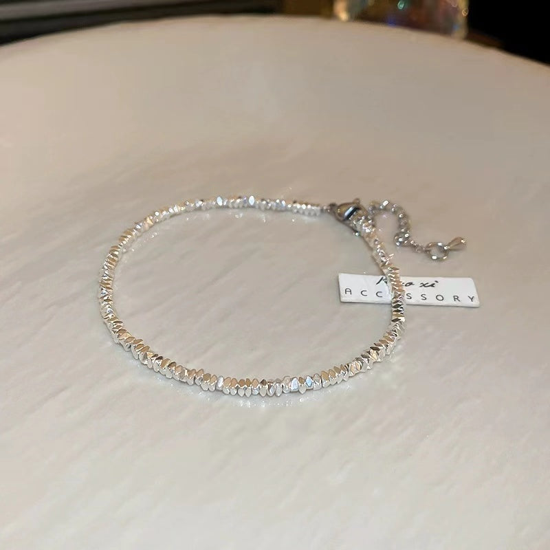 Silver + pearl bracelet niche simple primer luxury beaded bracelet
