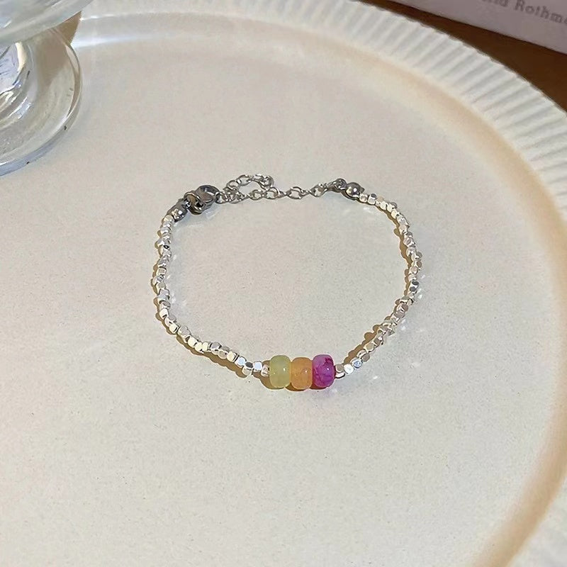 Silver + pearl bracelet niche simple primer luxury beaded bracelet