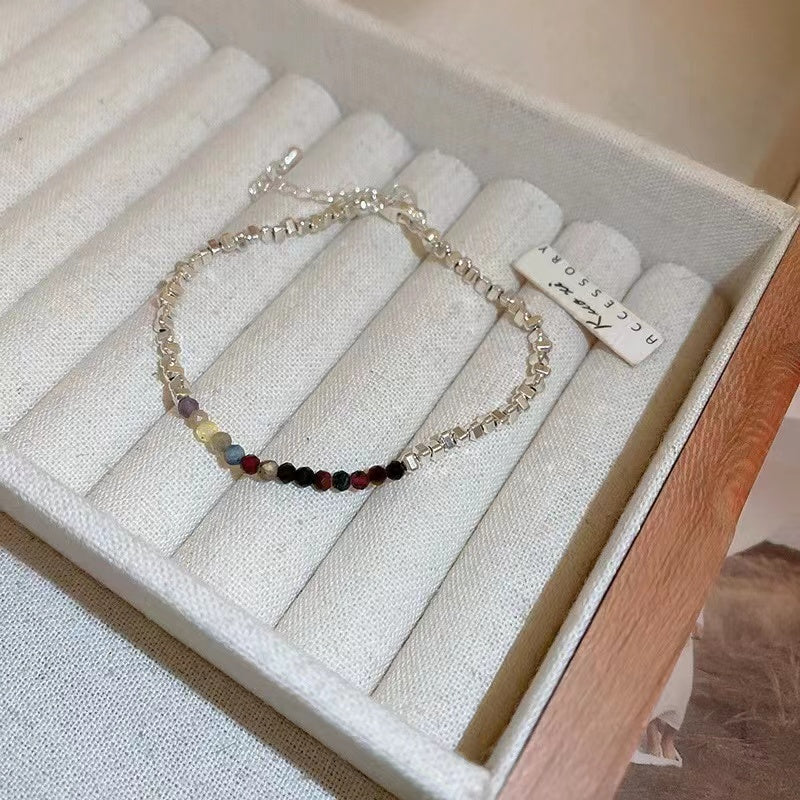 Silver + pearl bracelet niche simple primer luxury beaded bracelet