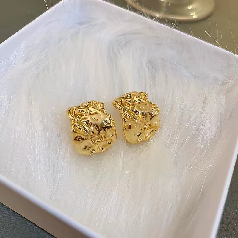 Real gold electroplated and silver earrings
