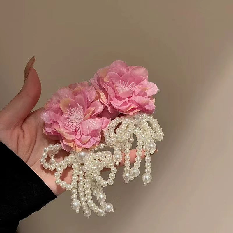 Hand-made Flower series fashion primer luxury earrings
