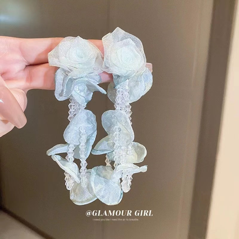 Hand-made Flower series fashion primer luxury earrings