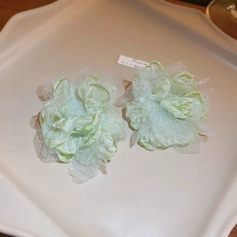 Hand-made Flower series fashion primer luxury earrings