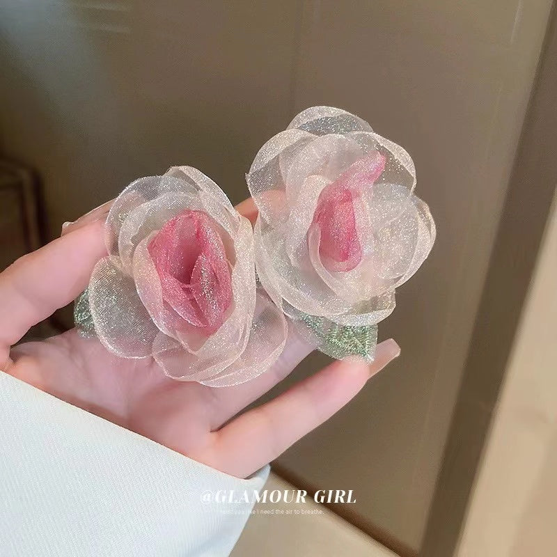 Hand-made Flower series fashion primer luxury earrings