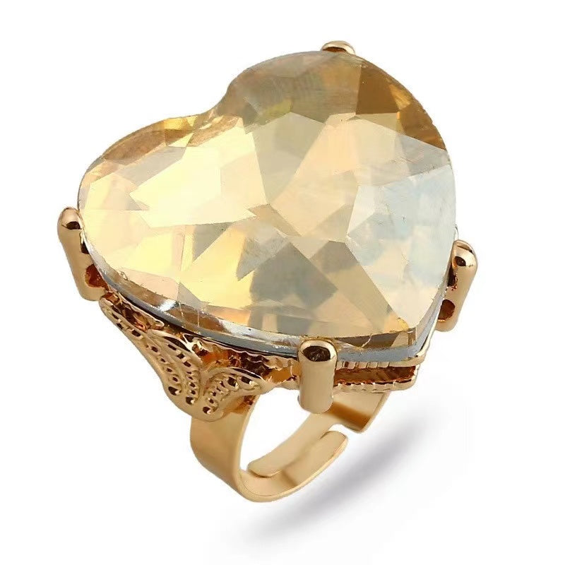 Big heart shape Cubic Zirconia rings