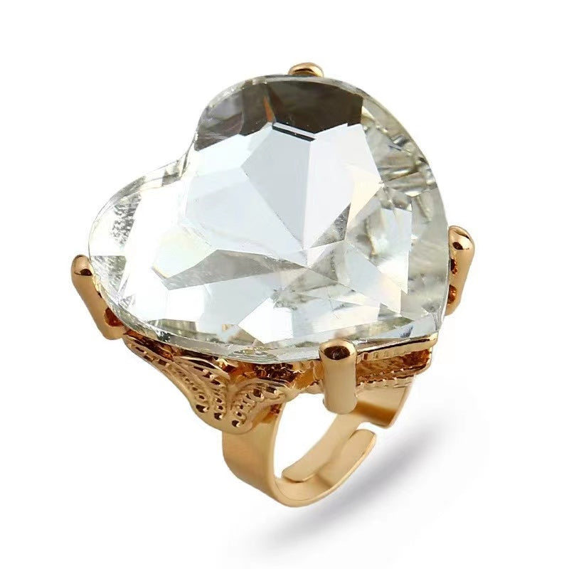 Big heart shape Cubic Zirconia rings