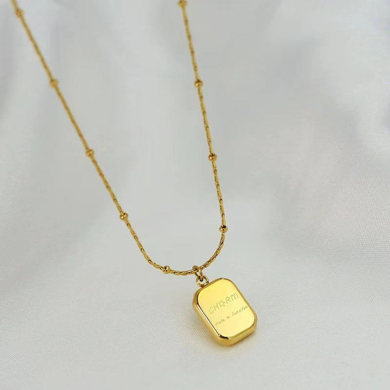 18K Gold plating Chocolate shape necklace with letters