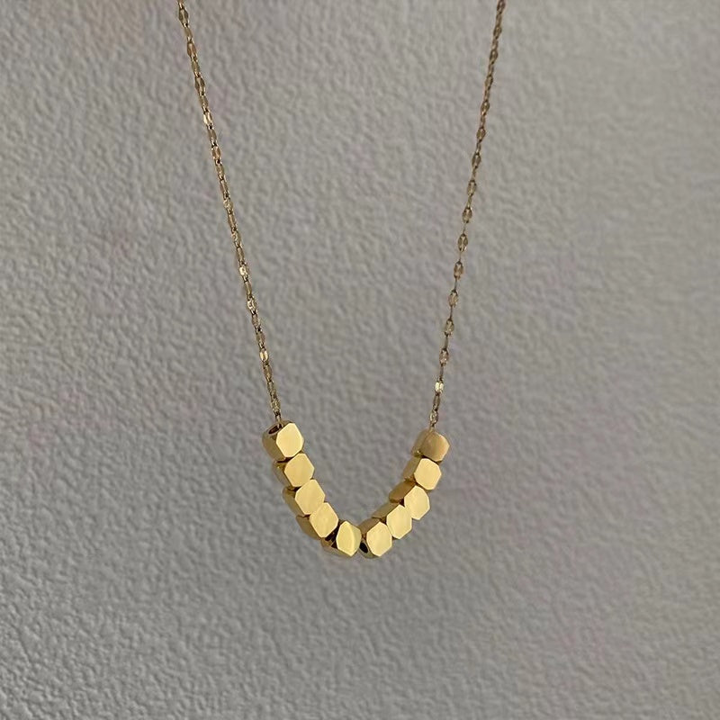Unique small blocks metal necklace